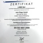 ISO9001 Zertifizierung Auto Rüger
